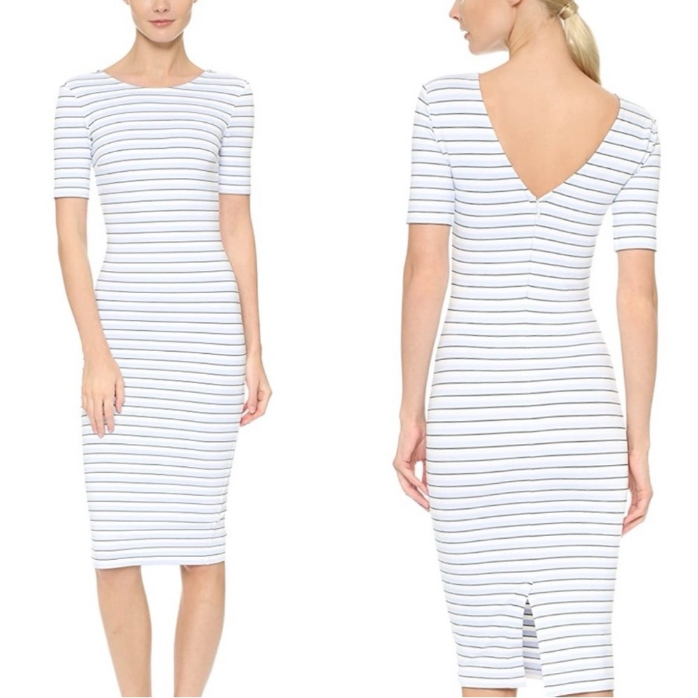 Veronica Beard Verita V Back Pencil Dress stripes sz 10